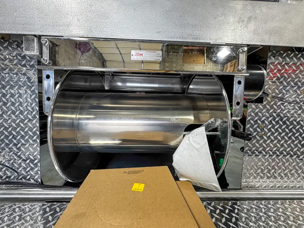 Open compartment interior during fabrication, photo 54 of 303.